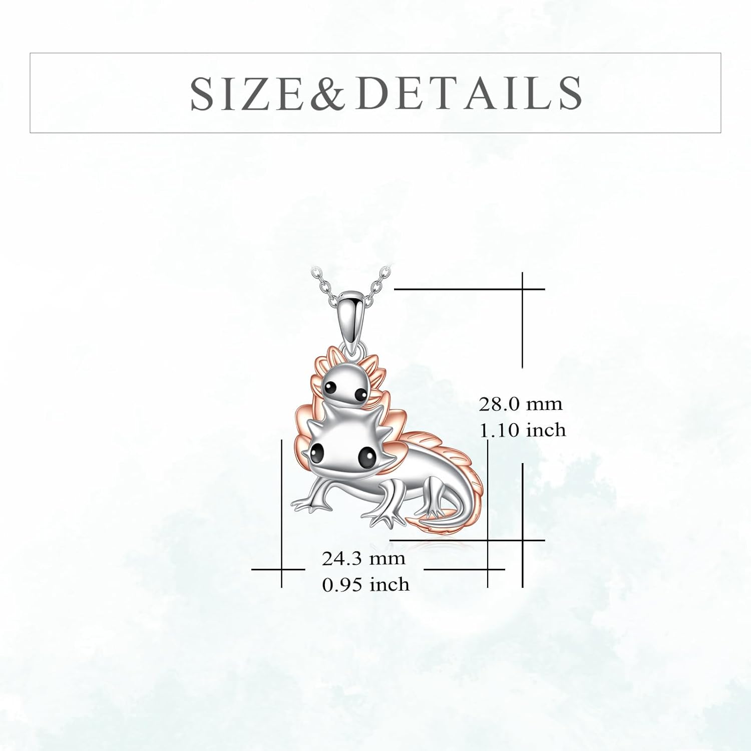 YFN Axolotl Necklace Sterling Silver Mama Axolotl Pendant Necklace Salamander Jewelry Cute Salamander Gifts for Women - Image 5