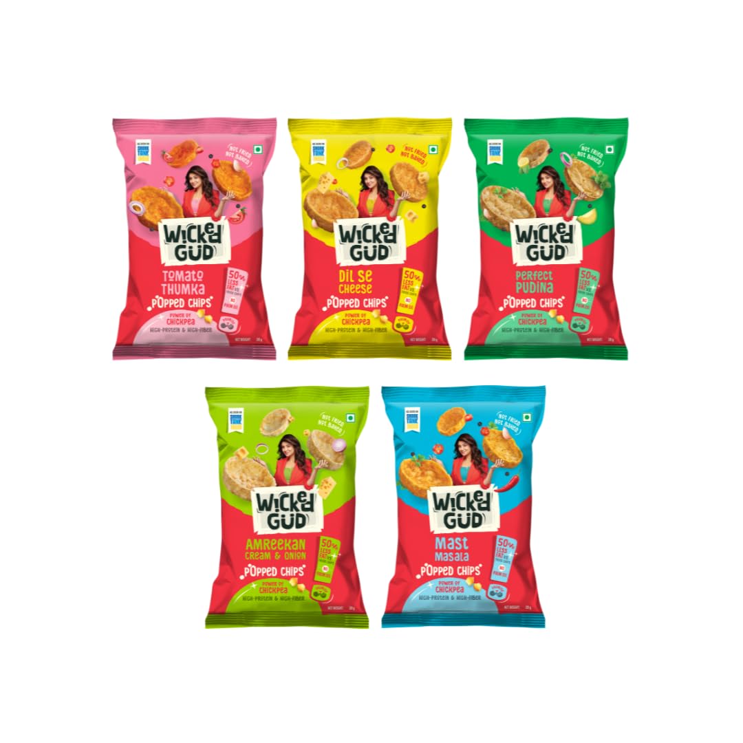 Wickedgud Wickedgud Chickpea Popped Chips - Combo Bonanza | Pack of 5