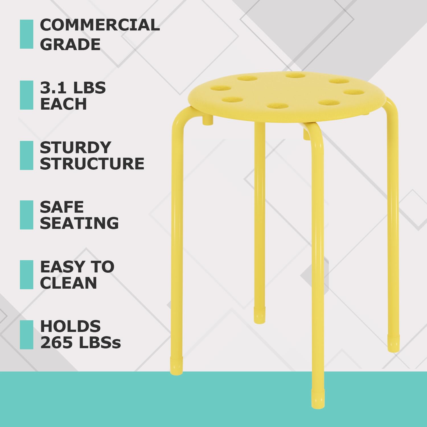 Snapklik.com : 6-Piece Stacking Stools, 17.7 Inch Standard Height ...