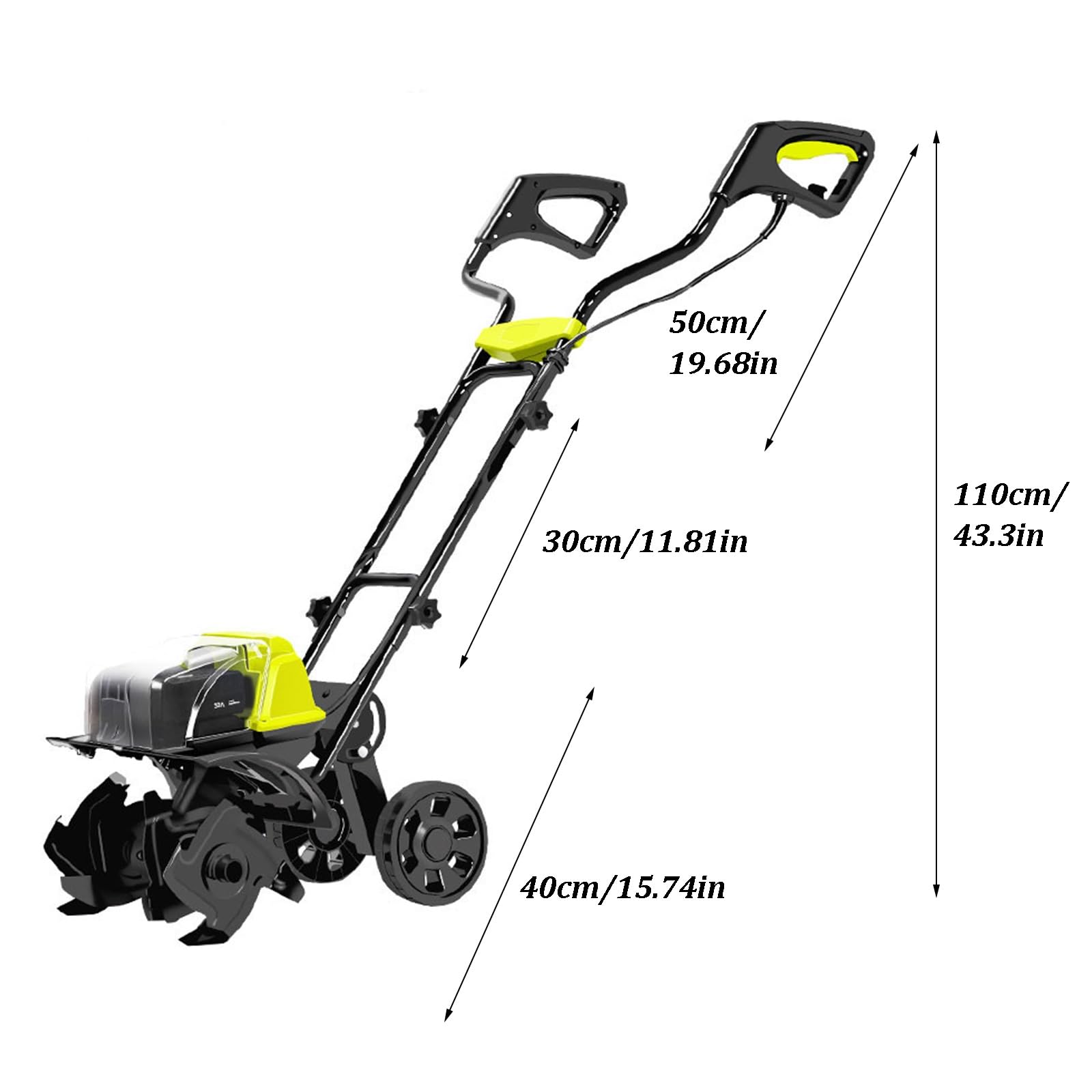 Motocoltivatore Elettrico Senza Fili, Motocoltivatore da Giardino, Batteria A Lunga Durata, Motore Brushless, Potente Coltivatore del Terreno per Prato, Frutteto E Orto