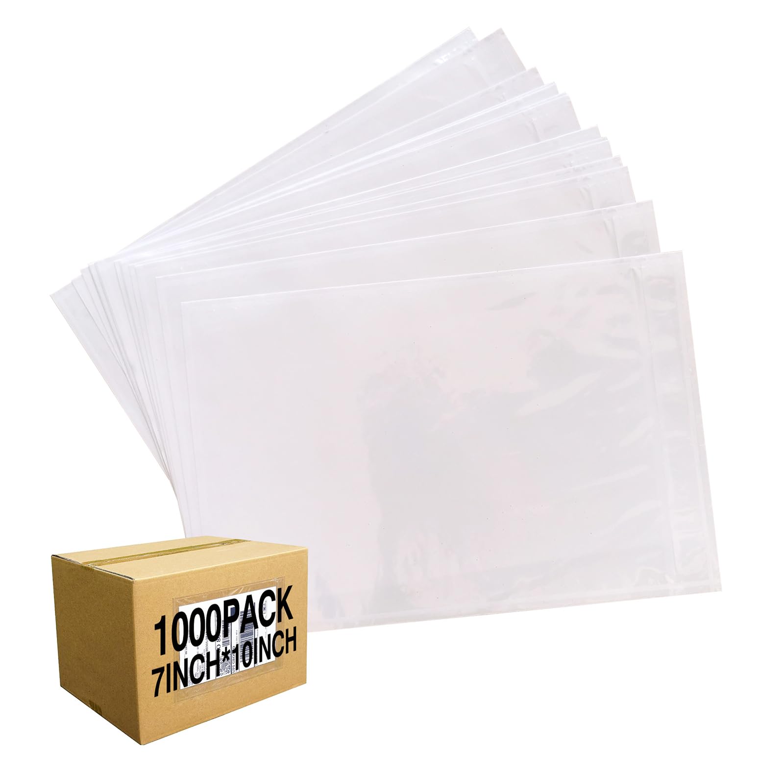 1000 Pcs 7'' x 10'' Clear Packing List Envelopes Adhesive Shipping Label Pouch, Shipping Document envelopes, Clear Face