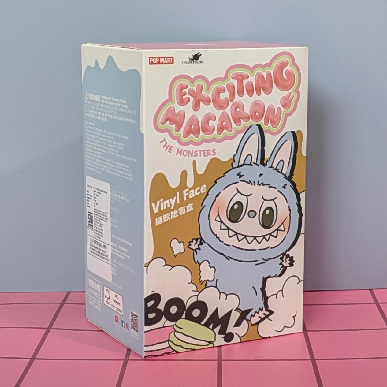 Pop Mart The Monster Labubu - Cara de vinilo con diseño de macarrón