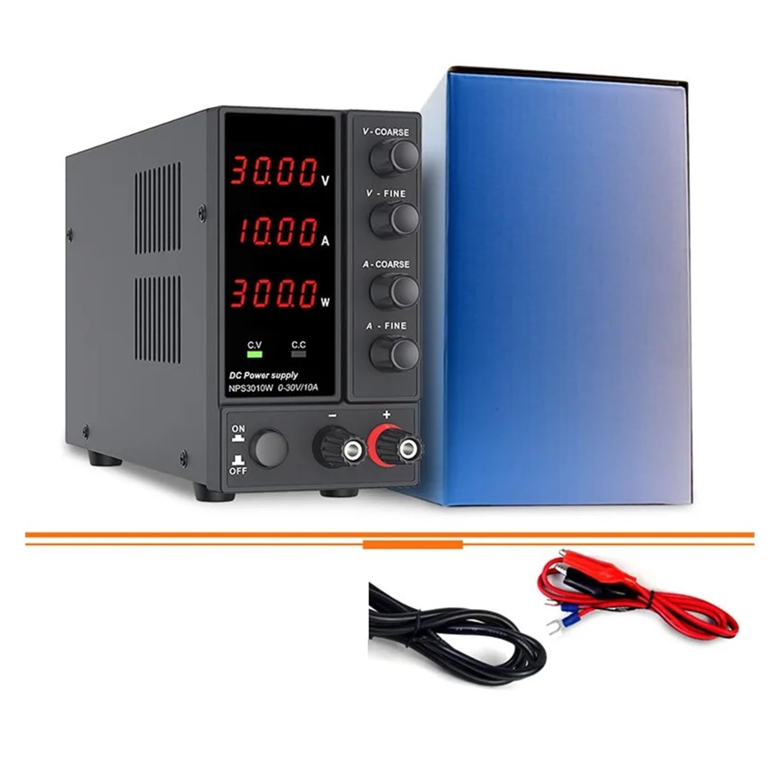 Fuente de alimentación de CC de Laboratorio Ajustable Variable de 30 V 10 A Fuente de alimentación de Laboratorio de 60 V 5 A Regulador estabilizador Alta Estabilidad(4 Digits 60V 5A)