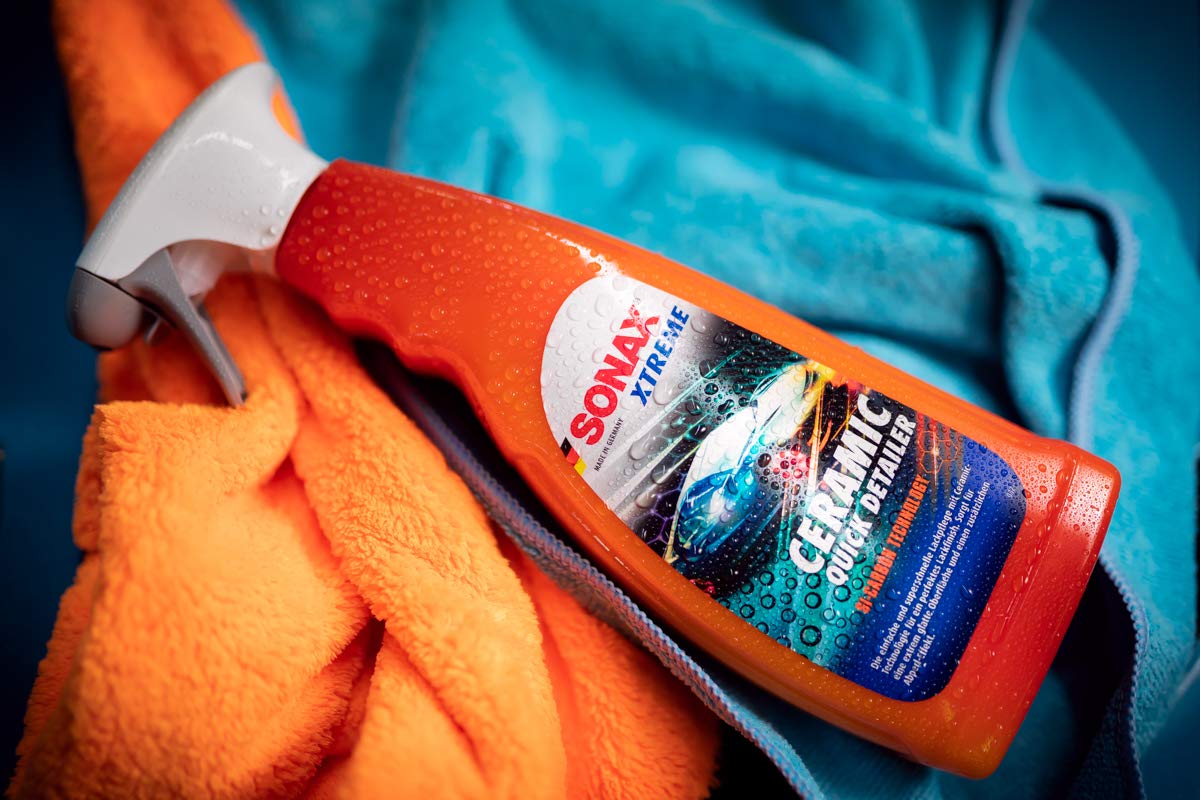 detailmate SONAX Xtreme Ceramic Versiegelung & Detailer Set: Ceramic SprayVersiegelung 750ml + Xtreme Ceramic QuickDetailer 750ml + 2 Mikrofasertücher 320GSM + 550GSM
