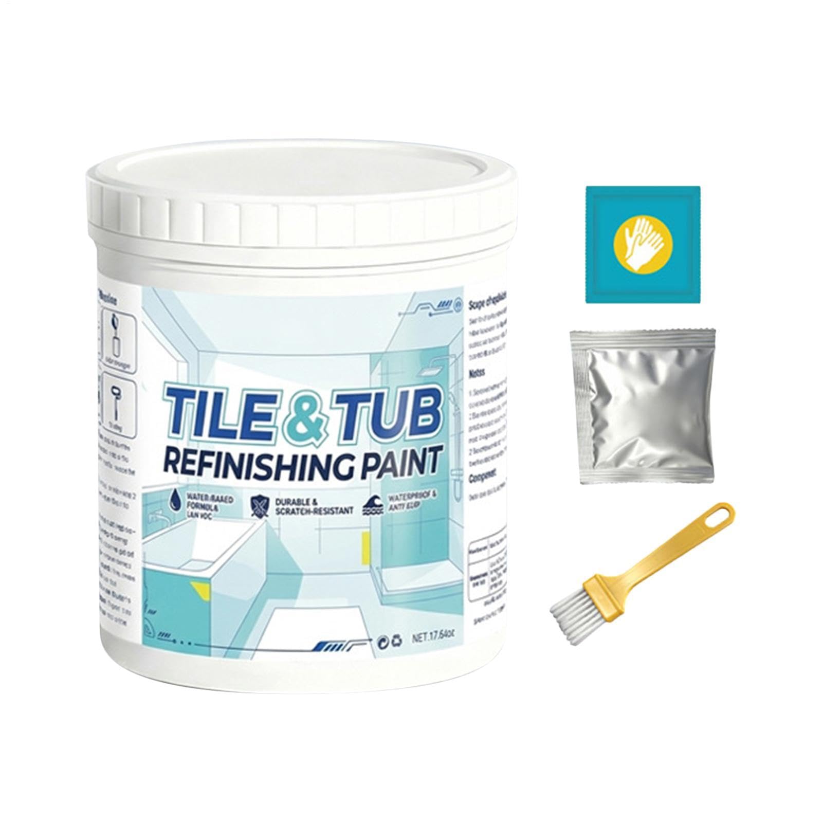 Vernice Per Piastrelle, Con Rivestimento Impermeabile Semilucido, 500 G, Vernice Di Rifinitura Per Vasca Da Bagno, Rivestimento Per Controsoffitto Lavello, Strato Di Adesione, Per Bagno, Cucina, Lavan