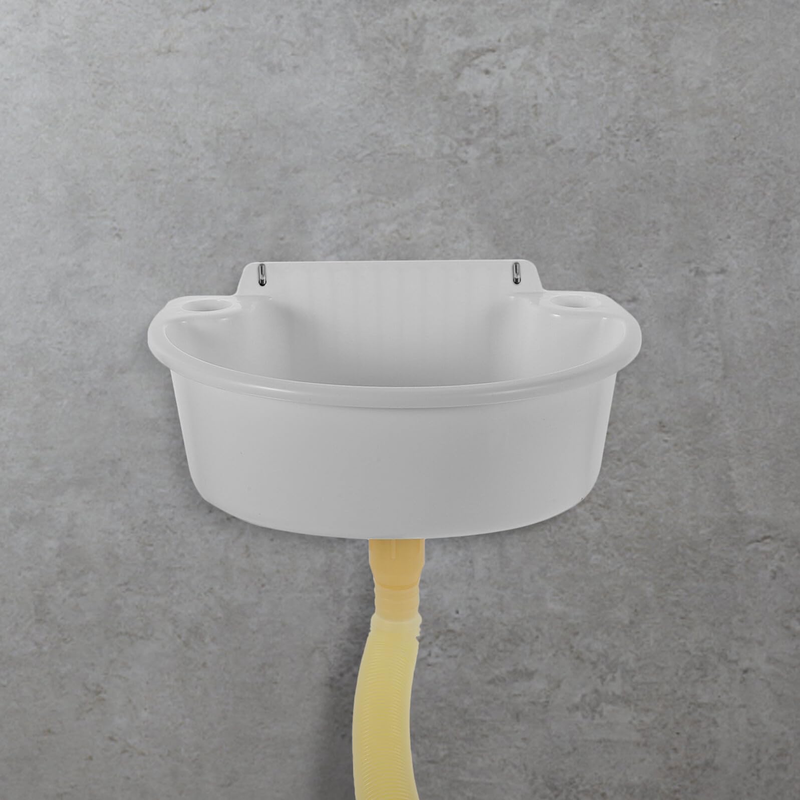 CLISPEED Lavabo Angolare Piccolo per Bagno Bianco in Plastica con Montaggio a Parete Facile senza Foratura Design Moderno e Pulizia Rapida Adatto a Piccoli Spazi e Balconi