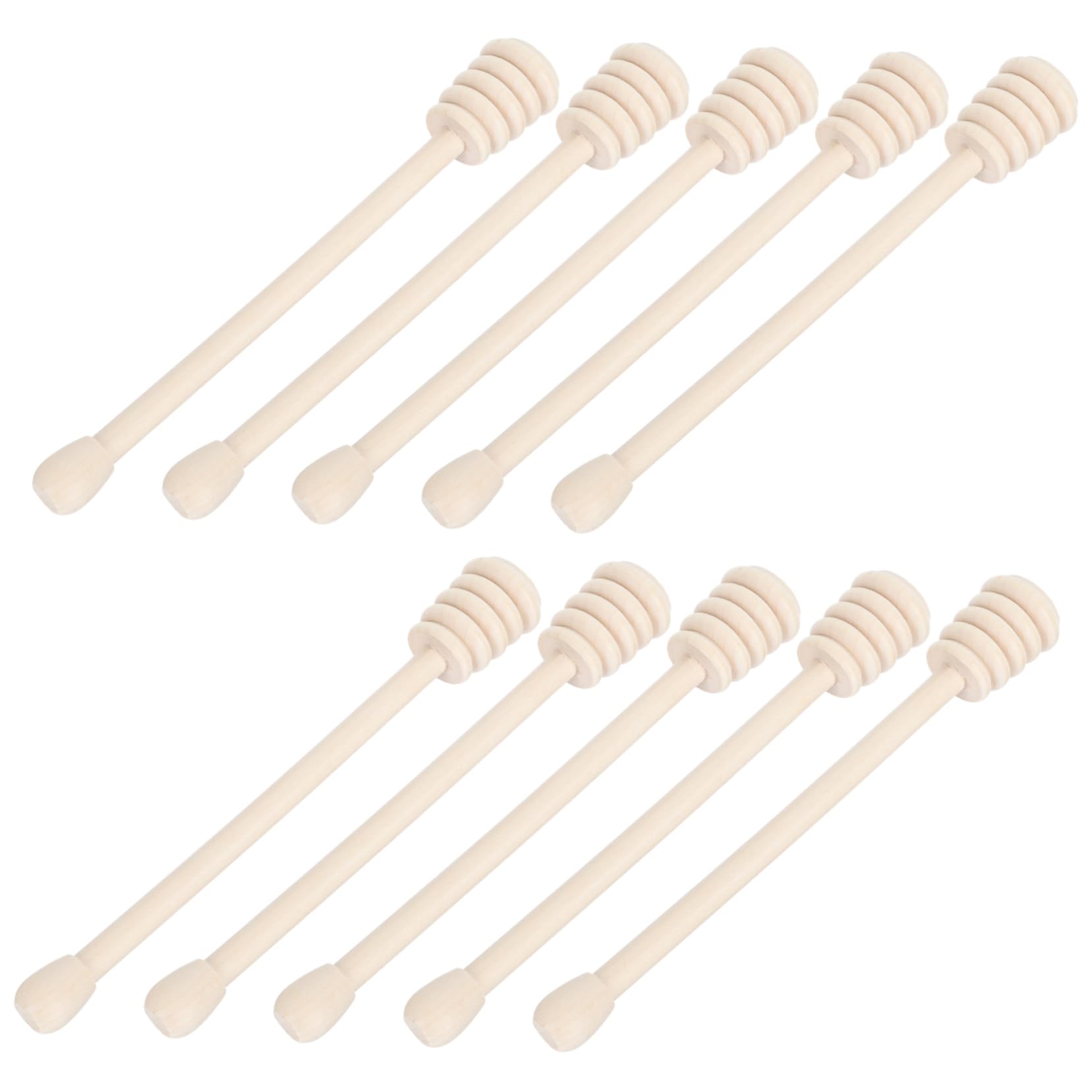 NAMOARLY 10pcs Honey Stirrer Mini Honey Jars Mini Jam Honey Spoon Honey Rod Simple Syrup Simply Syrup Tea Jam Stick Syrups for Coffee Drinks Drink Whisk Jam Stir Wand Wood Beige re-usable