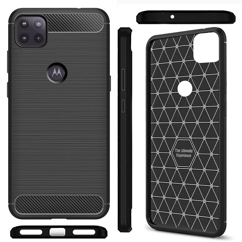 Image of Hybrid Carbon Fiber Back Case for Moto G 5G (Black)