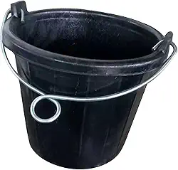 oshhni Balde de borracha para ração com alça, balde de água portátil para alimentação de galinhas, cabras e outros animais em ambientes internos e externos,