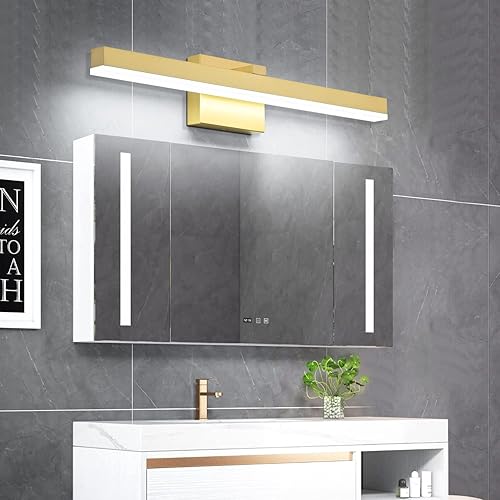 Miniatura 2 de PRESDE 24 pulgadas LED baño vanidad luz moderna oro baño luces accesorios sobre espejo regulable baño pared iluminación barra