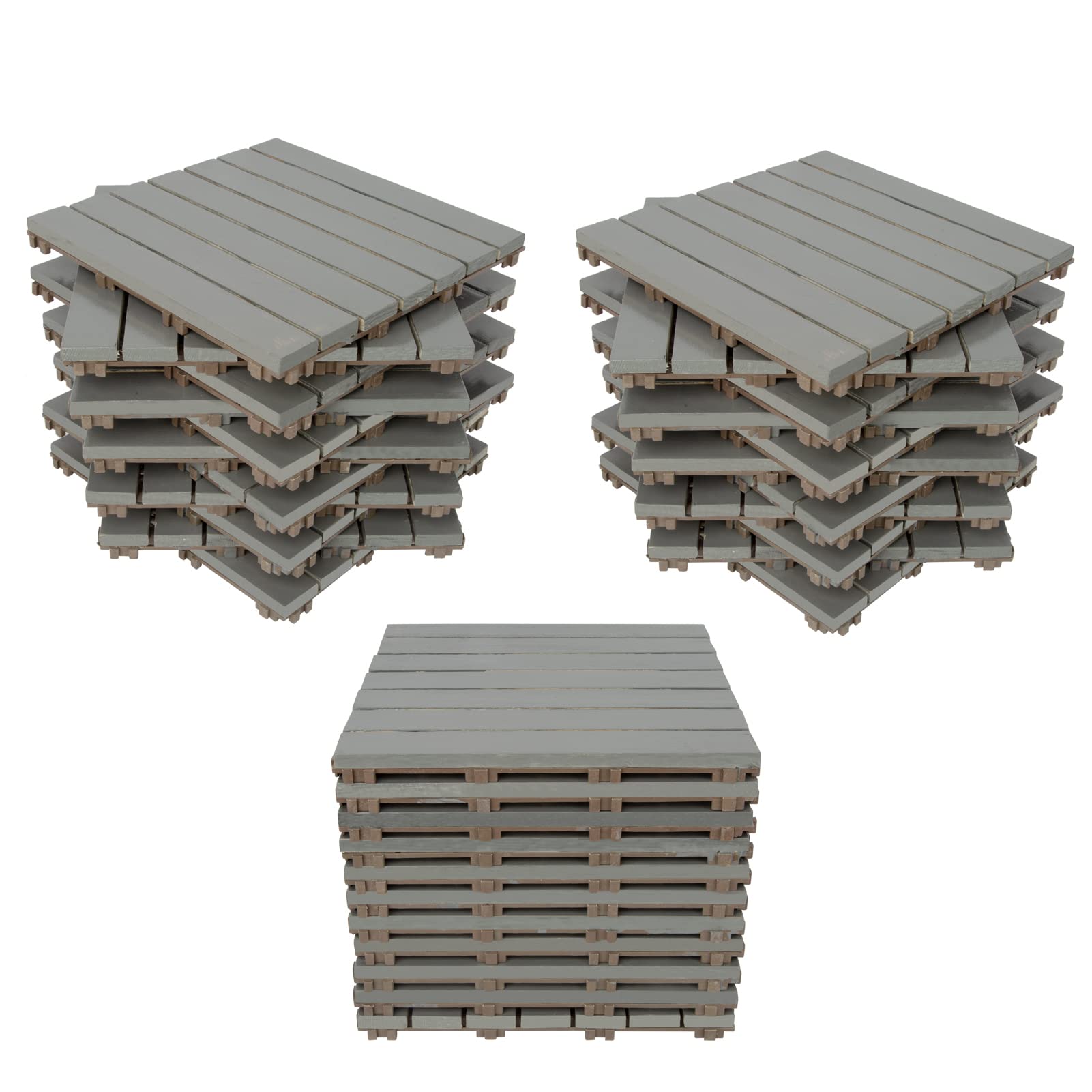 Buy buimpome, Wooden Patio Deck Tiles(White Gray,9 PCs),DIY