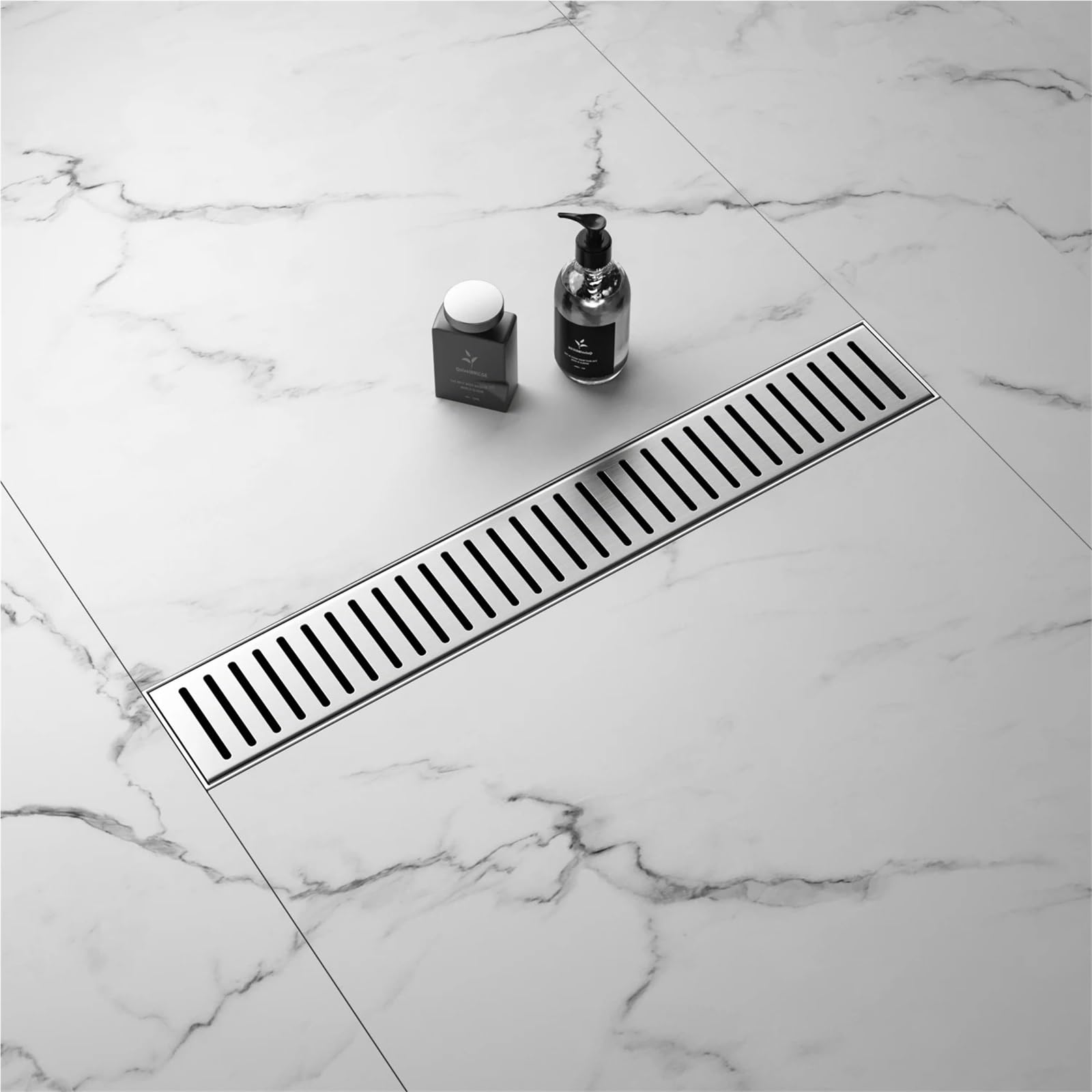 Desague Ducha Cubierta extraíble Rejilla Drenaje de Piso Ducha Lineal Acero Inoxidable
