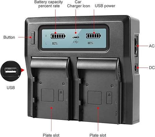 Miniatura 6 de BM Premium Paquete de 2 baterías EN-EL15C de alta capacidad y cargador de batería LCD de doble bahía para Nikon Z5, Z6, Z6 II, Z7, Z7II D780, D850,