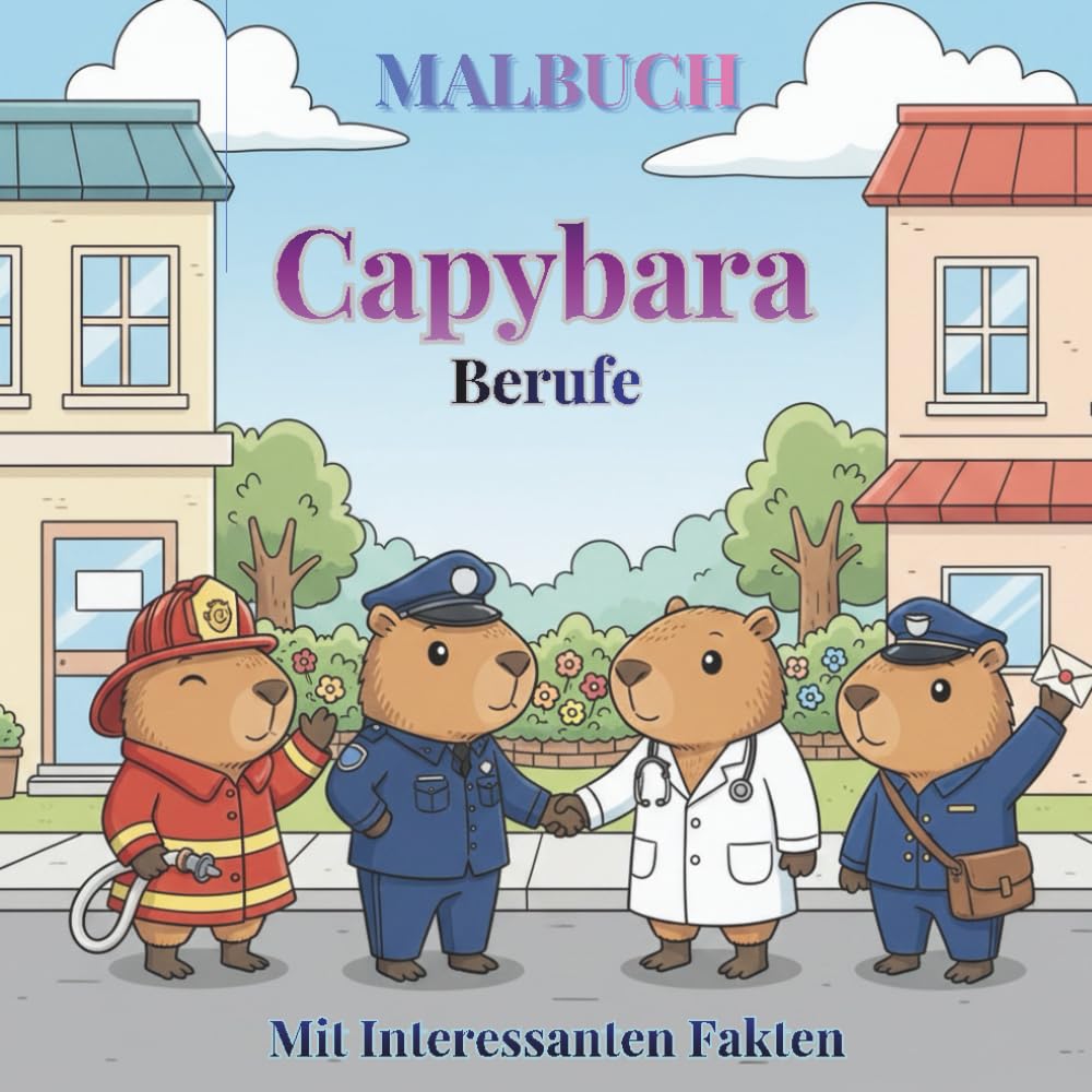 Malbuch Capybara bei der Arbeit: +50 Niedliche Kawaii Designs + Interessante Fakten | Capybara Geschenk | Einfach Auszumalen für Kinder & Erwachsene ... der Capybaras: Eine niedliche Malbuch-Serie)