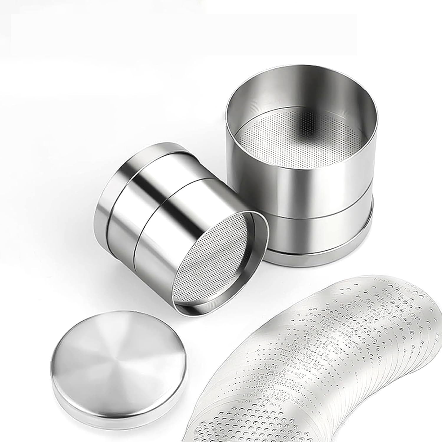 Profesjonalny zestaw sitek do sortowania kamieni szlachetnych ze stali nierdzewnej, zawiera 3 rozmiary (48 mm, 65 mm, 80 mm) do sortowania pereł i klejnotów