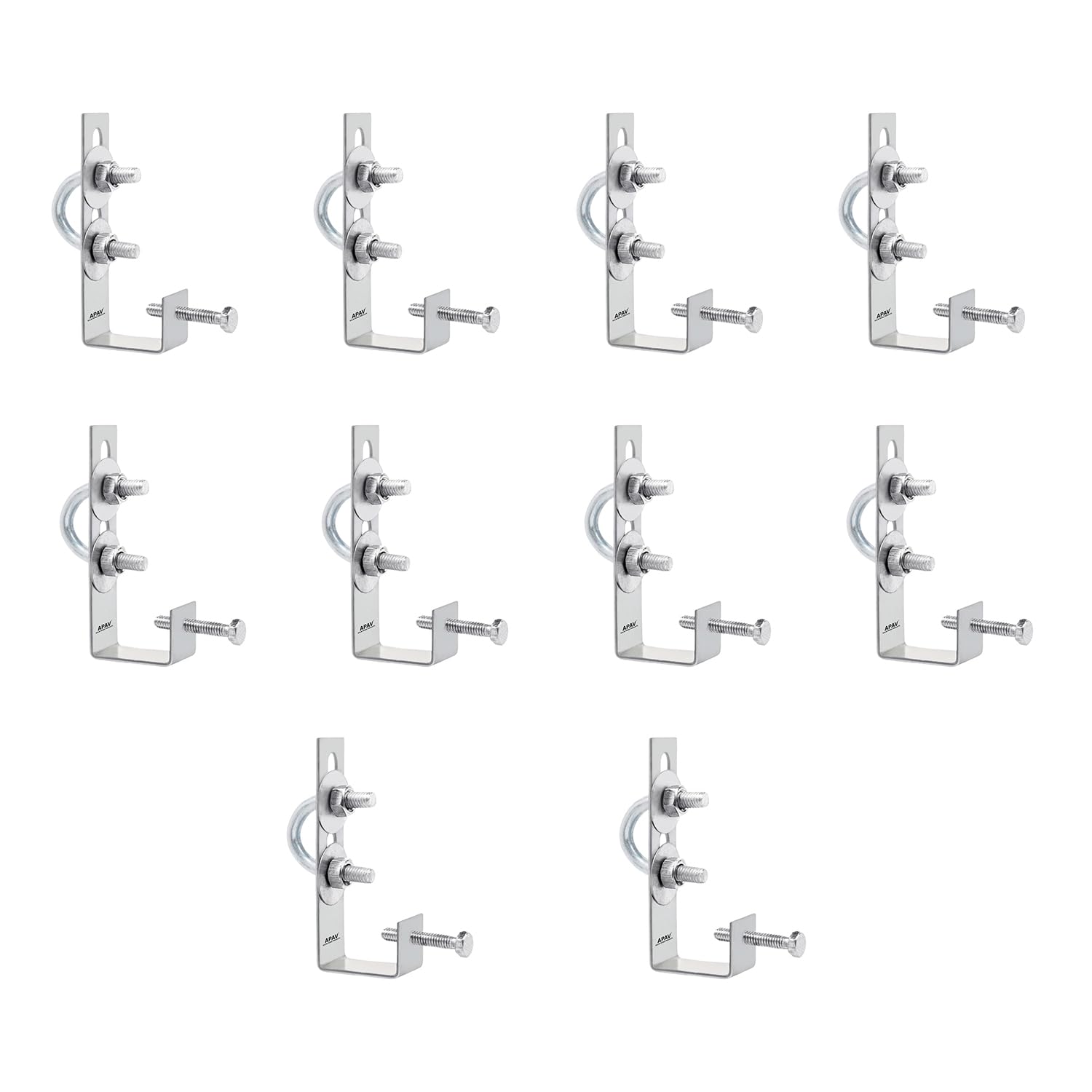 Solar Panel Cleaning Hanger Clamp 1/2 Inch, Galvanized Material, Easy Installation, Fits All Solar Panel Frames, Durable Support for Plumbing Pipes and Efficient Cleaning ((Pack of 10))