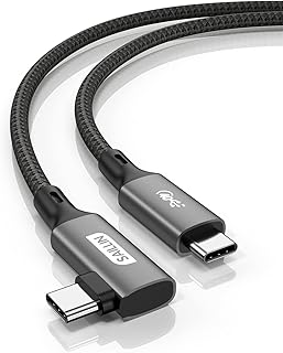 (1m) Right Angle USB4 Compatible with Thunderbolt 4 Cable, SAILLIN 90 Degree Cable 40Gbps 100W Charging, 5K@60Hz or Dual 4K Video for 3/MacBook Pro/Apple Studio Display/eGPU, Space Grey