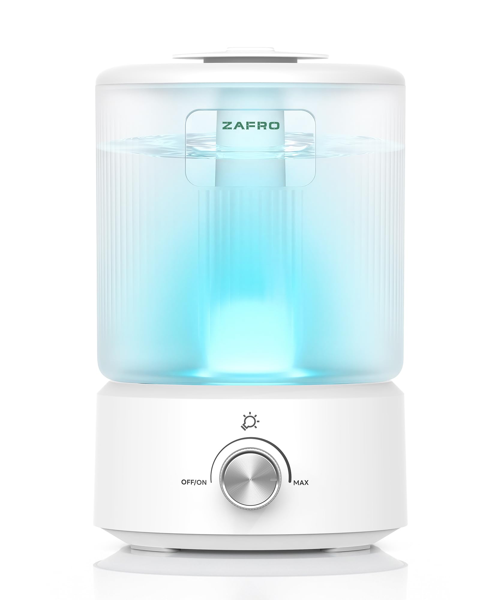 ZAFRO 2.5L Top Fill Humidifier for Bedroom, 25H Runtime, 24dB Quiet, White | Easy to Clean,7-Color Night Light,Built-in Oil Diffuser,Cool Mist Humidifier for Large Room,Baby Nursery,Plants, 2.5L White