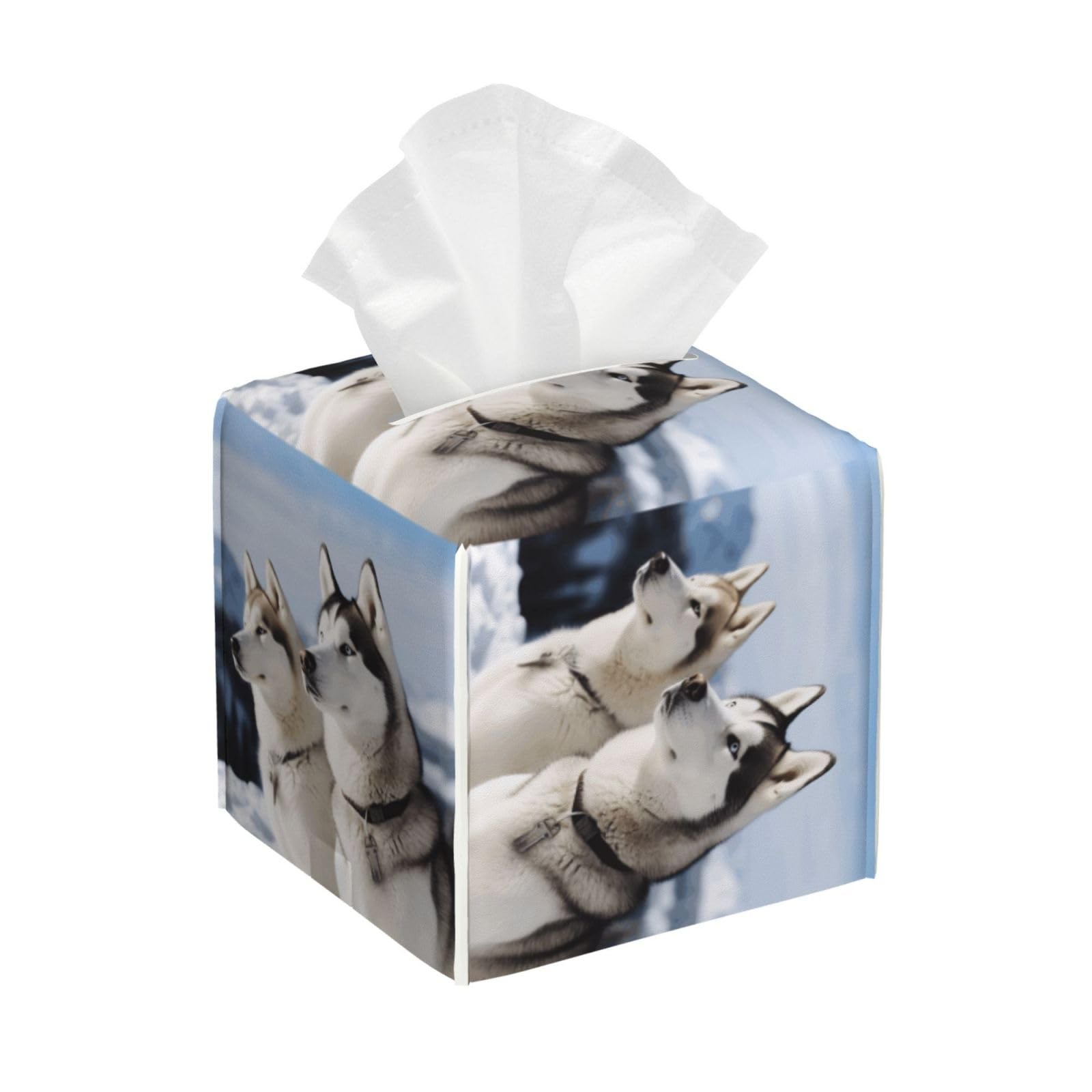 Husky Dogs Tissue Box Cover Square Cube Boxes