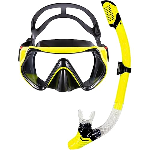 TUDIVING Snorkeling Gear for Adults,Anti-Fog Panoramic View Mask Scuba Gear,Diving Mask,Snorkeling Set Gear Diving Swimming Travel Size