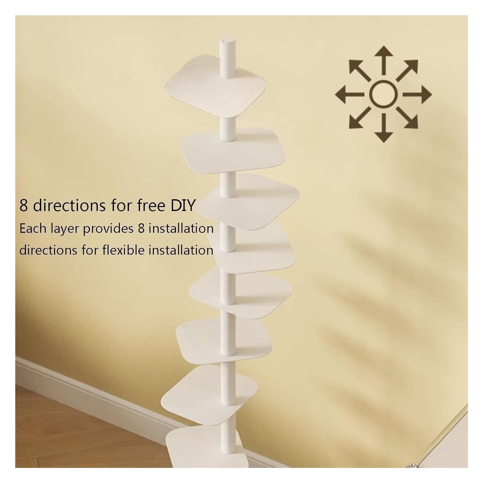 Book Shelf,Vertical Bookshelf for Home，Simple Narrow Metal, Multipurpose Corner Tall, Ladder Bookcase Ideal Display，Narrow