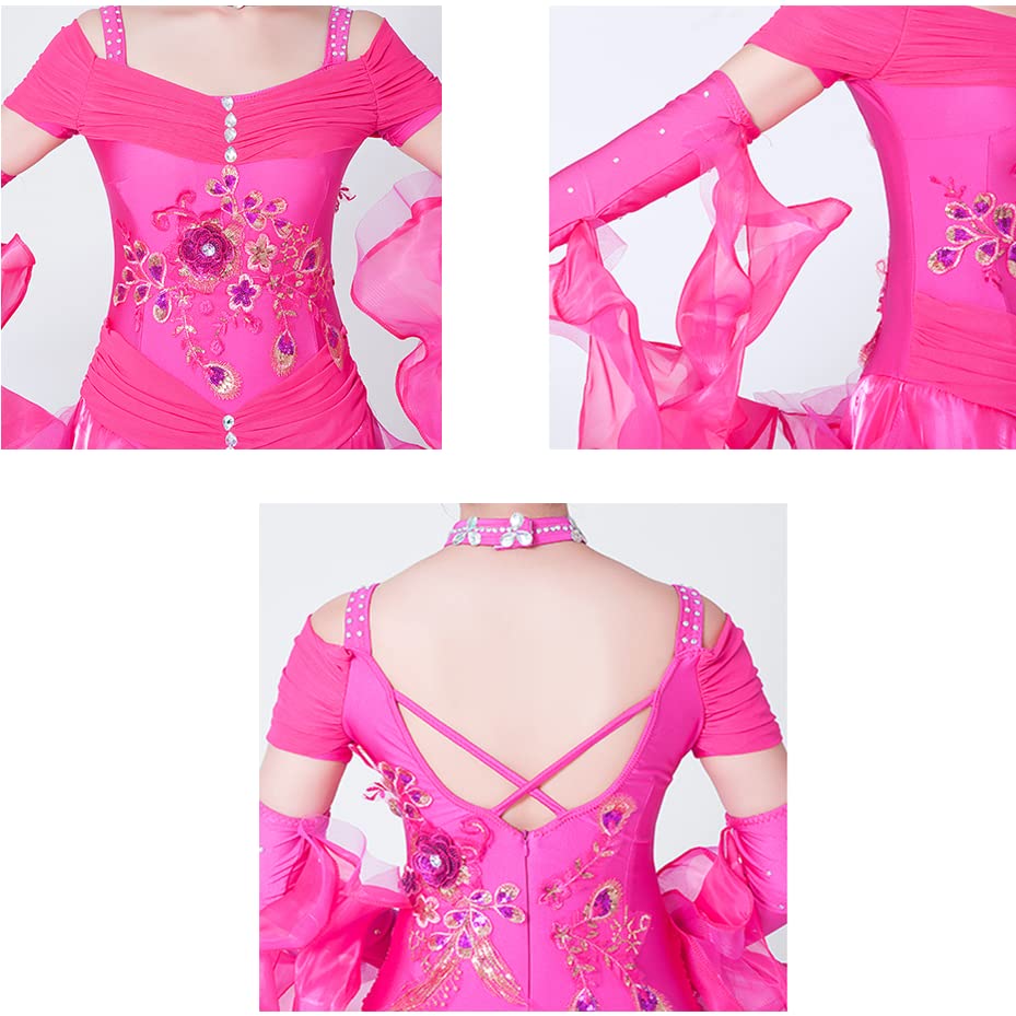 Amazon.co.jp: 刺繍社交ダンスドレス女性のためのワルツモダン