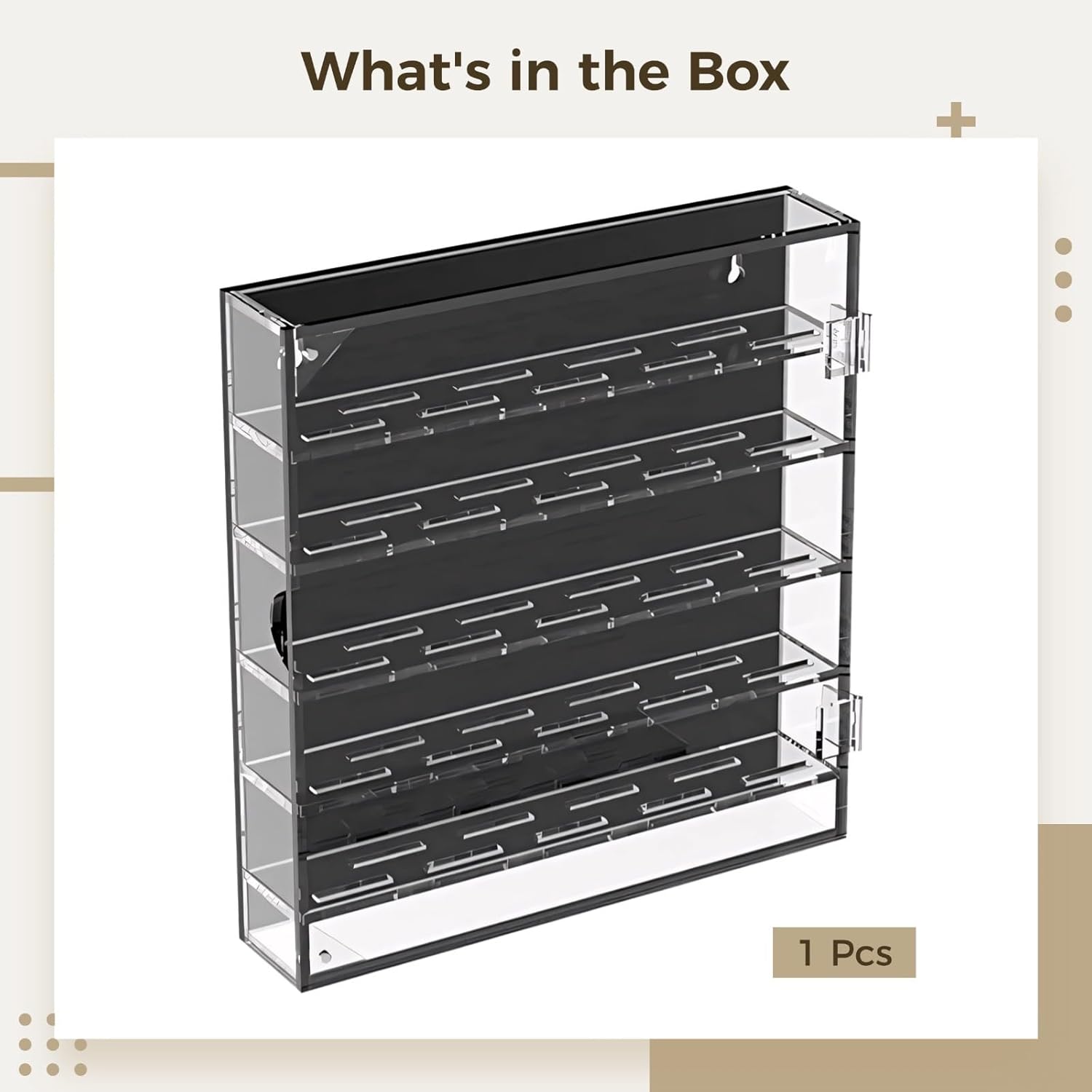 5 Tiers Coin Display Case, Acrylic Clear Coin Holder, Door Included, Challenge Coin Display Case, 10.2 X 11.8 X 2 in, Holds 45