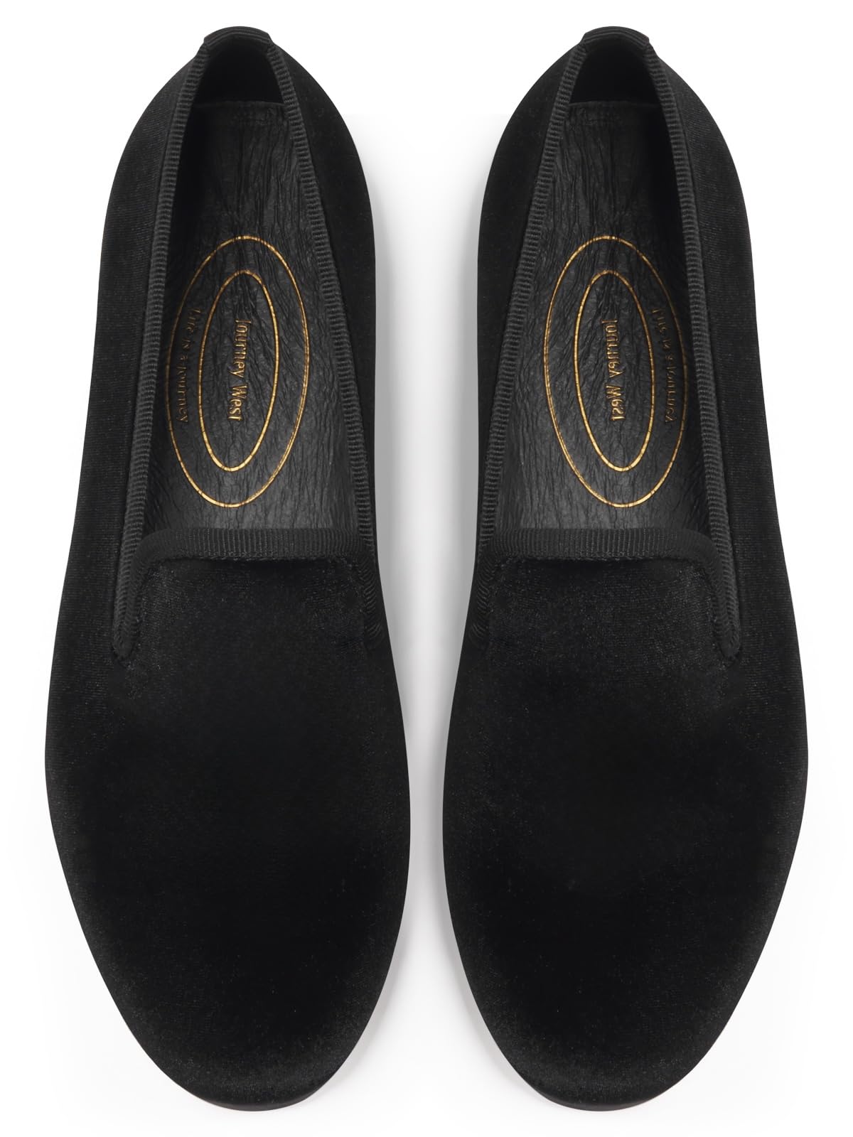 Journey West Women's Velvet Loafer Flat with Embroidery Velvet Slippers
