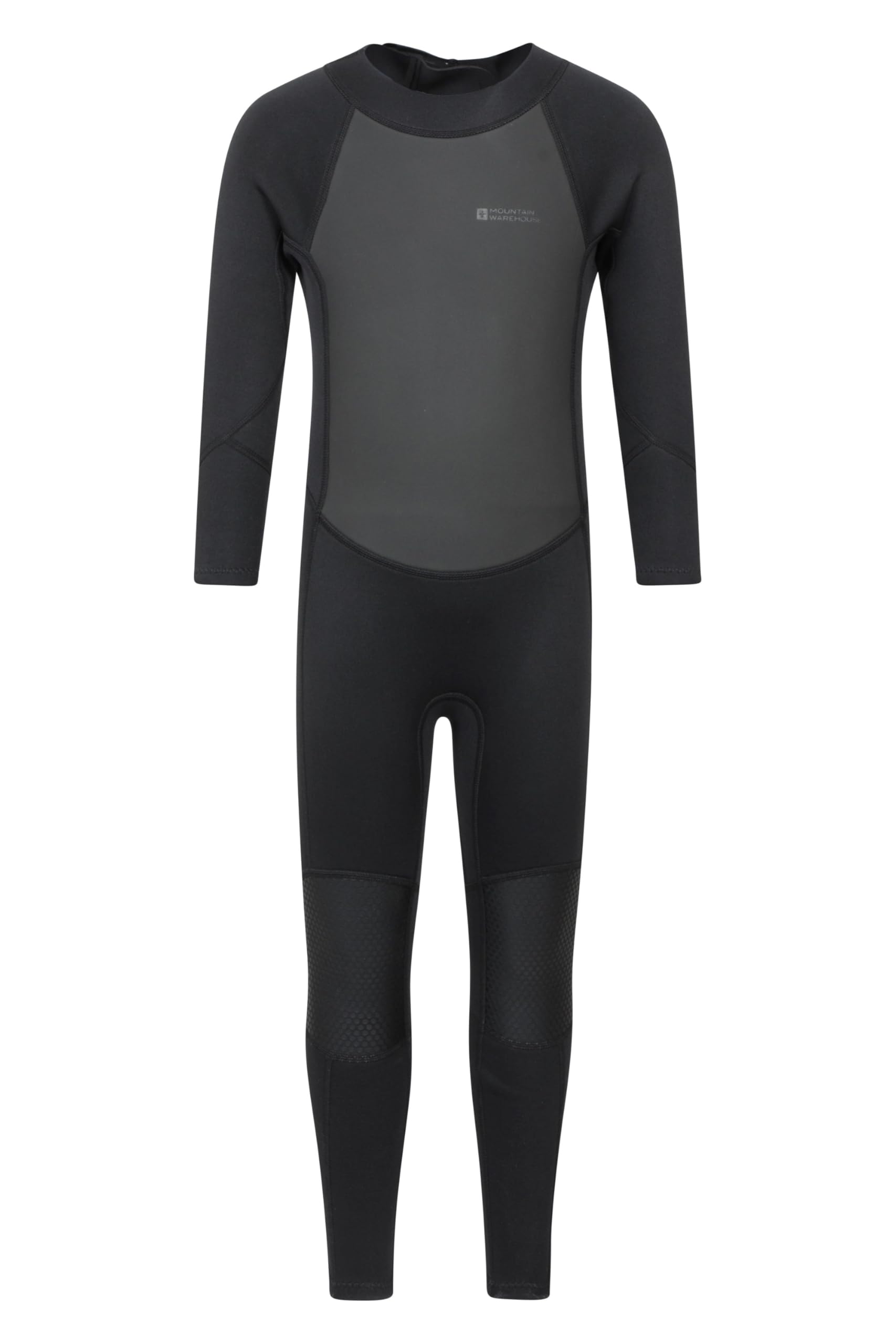 Mountain Warehouse Kids Full Wetsuit - 2mm Thickness, UPF50+, Neoprene Children's Wetsuit, Flat Seams, Easy Glide Zip Swimming Wetsuit - Spring Summer Black Kids Size 9-10 Years