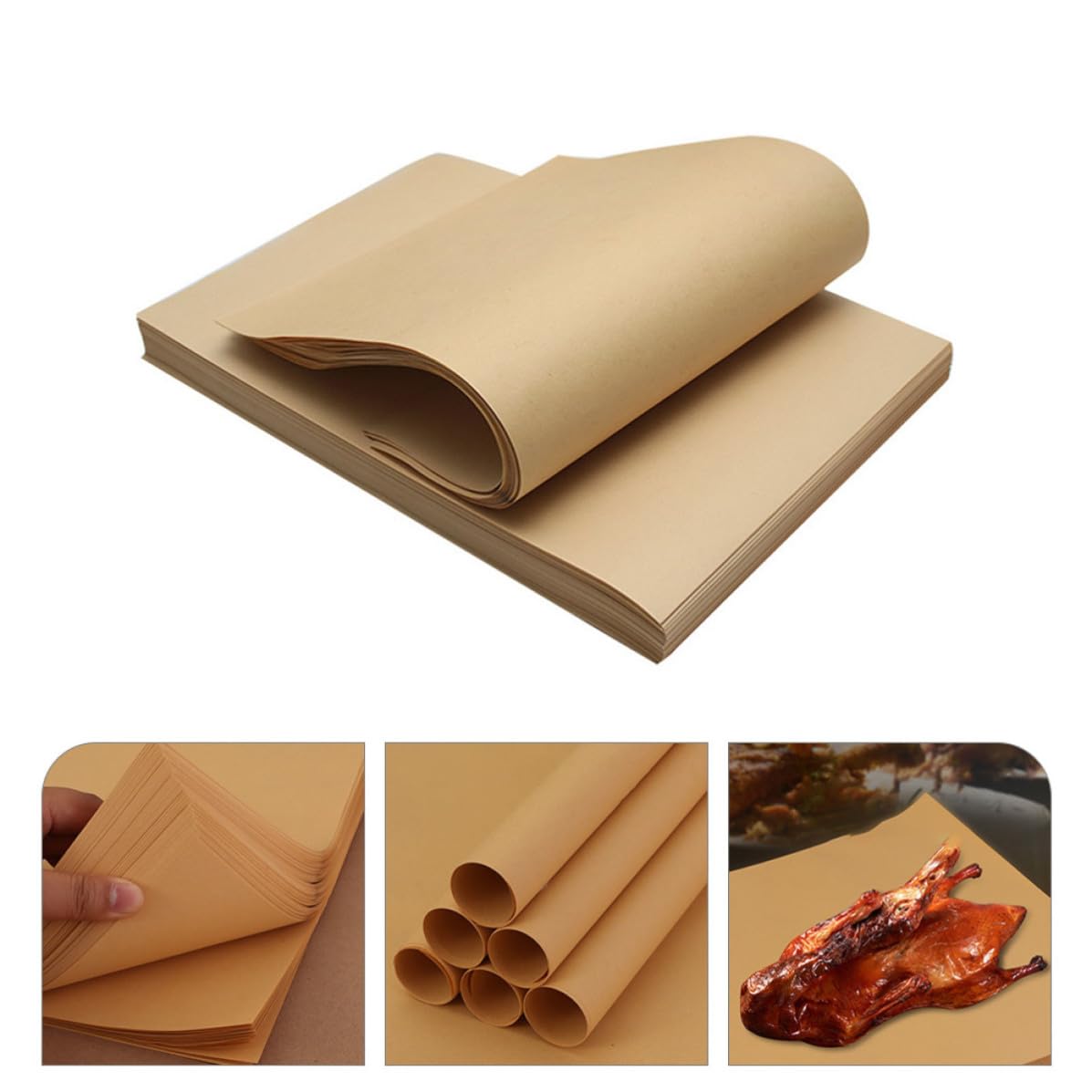 Alasum 300 Hojas de Papel para Alimentos de Pulpa de Madera sin Olor Desagradable para Envoltorios de Hamburguesas y Revestimientos para Cestas de Comida