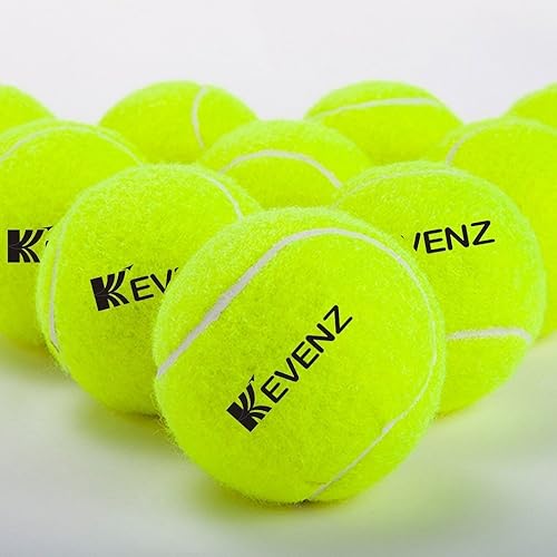 KEVENZ Paquete de 12 pelotas de tenis de entrenamiento de presión estándar, altamente elásticas, más duraderas, buenas para entrenamiento de