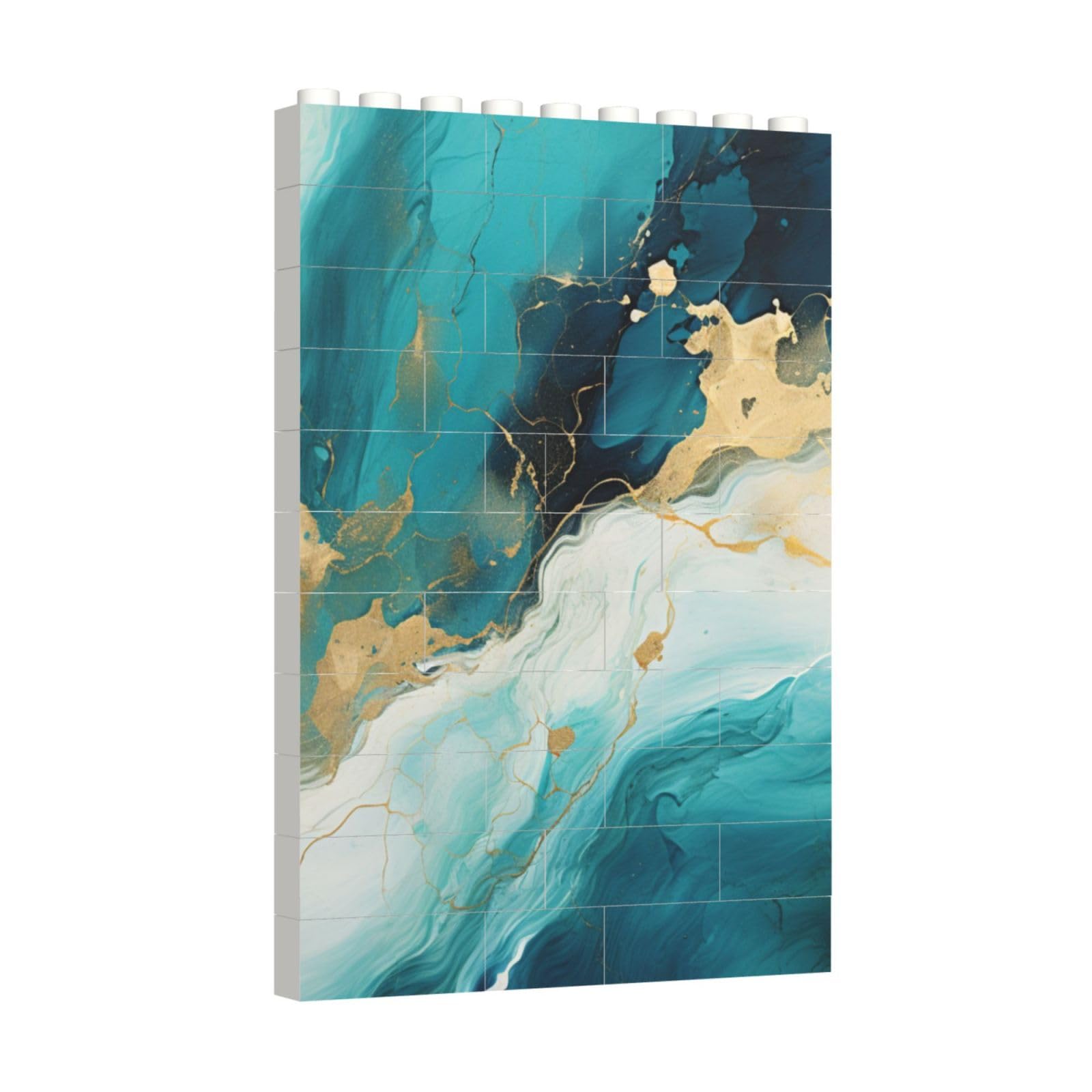 JXDXHCW Marble Green Golden Building Blocks Puzzle Rectangle Shaped Building Bricks for Adults Brick Block Puzzle for Ornament Home Decor