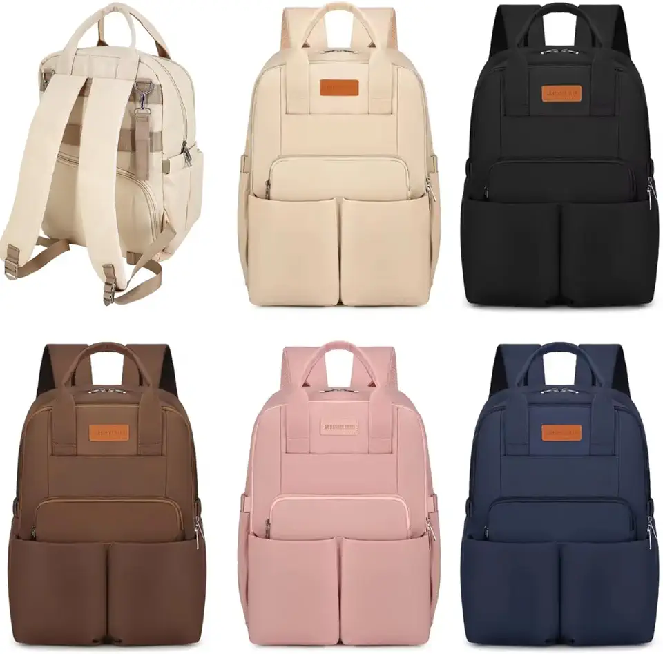 Bolsa Maternidade Mochila Feminina Impermeável Multifuncional Espaçosa para a Mamãe e o Bebê com Bolsos para Mamadeira Alças para Carrinho de Bebê e Porta Lenço Umedecido (Off White)