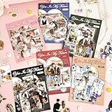 Zolarkar 90枚入り カップル フレークシール 6種セット 大容量 PET 透明 防水 恋人 コラージュ 素材 エモい 記念日 恋愛 記録 ライフスタイル 手帳デコ スマホケース 写真 飾り かわいい ステッカー