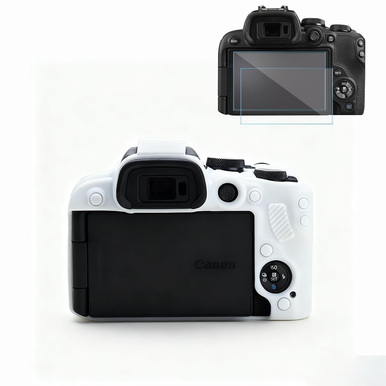 Frevyve Case for Canon EOS R10 Mirrorless Camera, Skin, Anti-Scratch, Lightweight Sleeve, Soft Silicone Rubber Protective Case Cover for Canon EOS R10 Accessories (White)