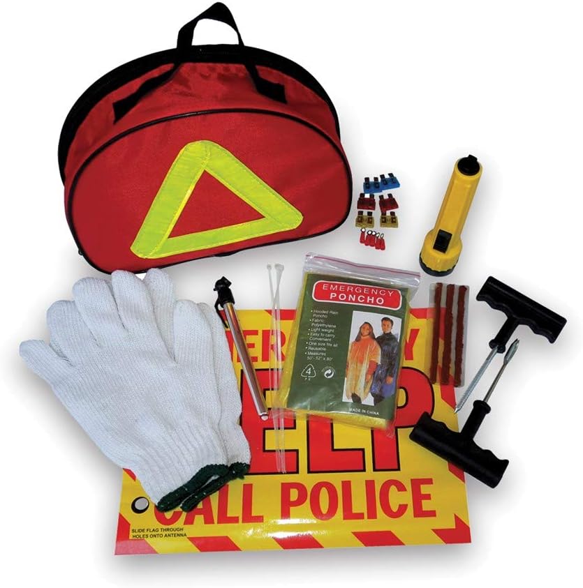 Kit de seguridad vial de emergencia sólido en estuche miniatura 1