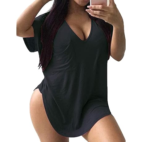 Sexy Plus Size Scoop Collar Tee