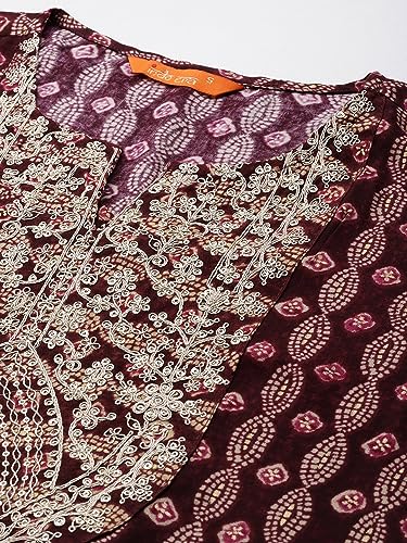 Image of INDO ERA Women's Rayon Printed Straight Kurta Pant with Dupatta (Kh5Rd7068)