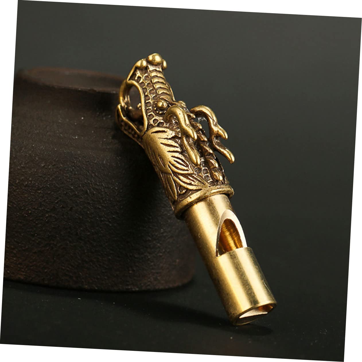 VOSAREA Copper Whistle Keychain Decorative Emergency Whistle Lanyard for Hiking Camping Sports