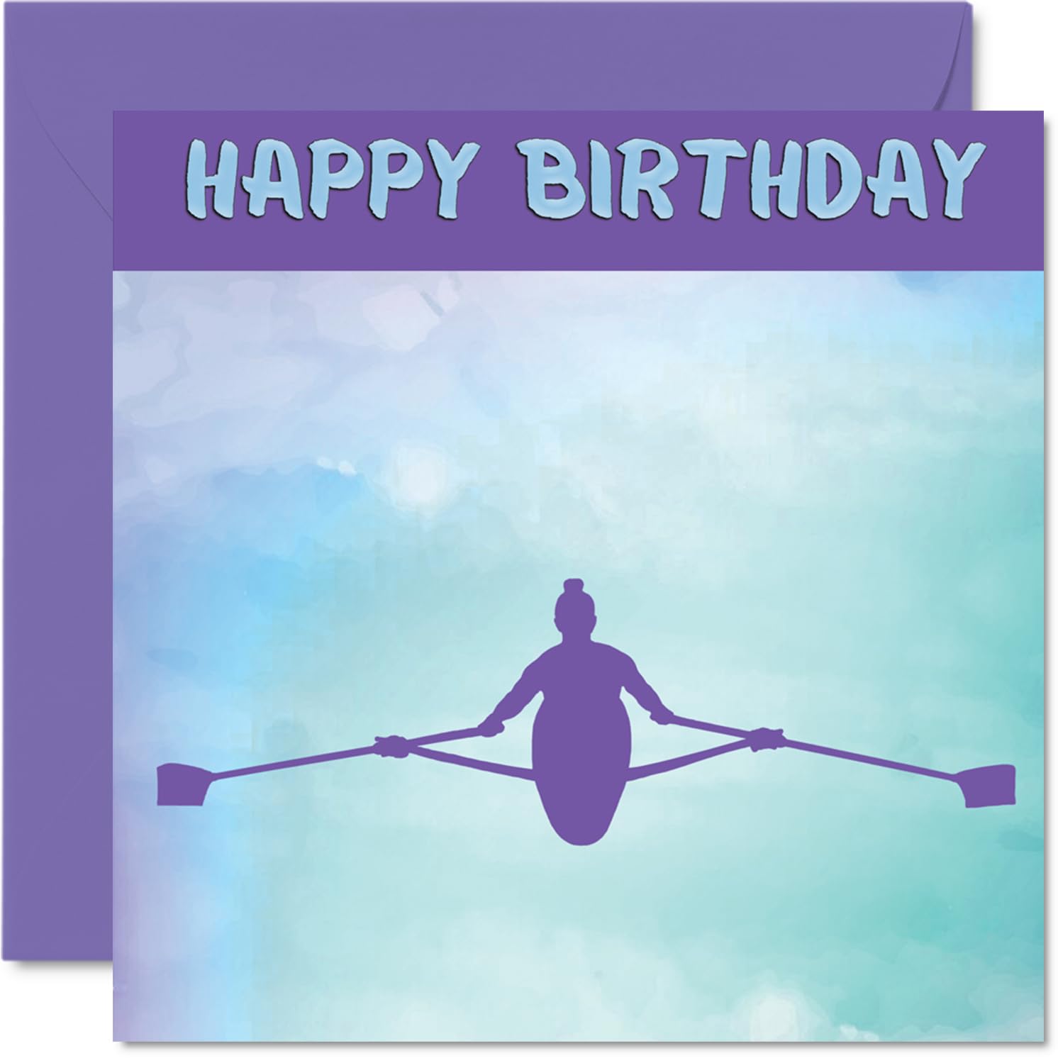 Sport Birthday Cards for Women Girls - Rowing Girls in Sport - Rowing Birthday Card for Friend Sister Daughter Niece Teammate, 145mm Athlete Greeting Cards