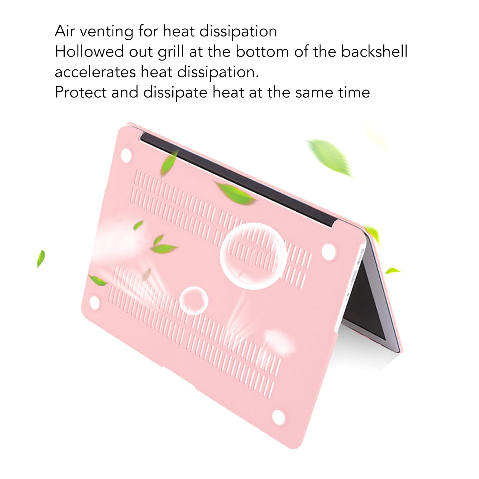 Laptop Protective Case - Cienka Crystal Crystal Cover for Air 13,3 Cala - Pełna Ochrona i Stylowe Czarne Wykończenie (PINK)