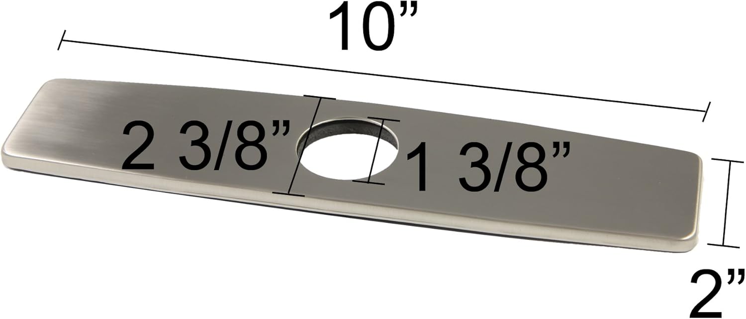Luxier DKPL-10 10" Kitchen Sink Faucet Hole Cover Deck Plate Escutcheon (Brushed Nickel)