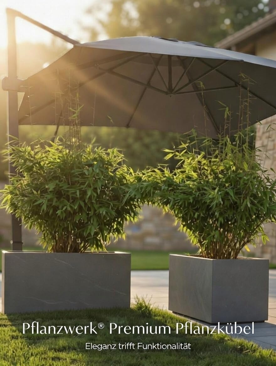 Pflanzwerk® Pot de Fleur Tub Jardinière Gris 30x60x30cm *Résistant au Gel* *Protection UV* *Qualité européenne*