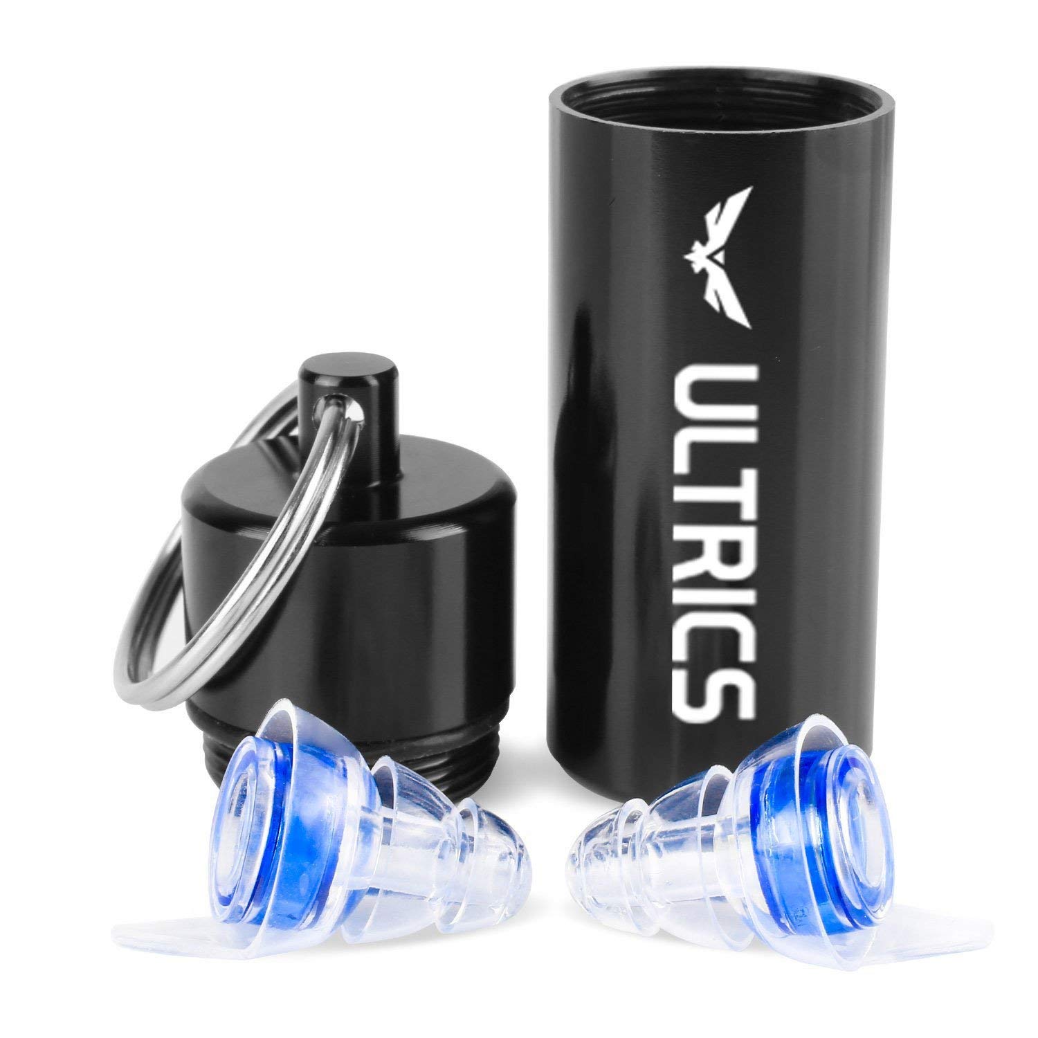 ULTRICS Noise Cancelling Ear Plugs, Reusable Soft Silicone Isolate Earplugs with Aluminium Case, Triple Flange Hearing Protection for Musicians Concert Club Festivals Sleeping Working Swimming - Blue