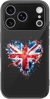 Heart United Kingdom Flag Splash Case Compatible with iPhone 17/17 Air/17 Pro/17 Pro Max Cover Glass Protective Phonecase