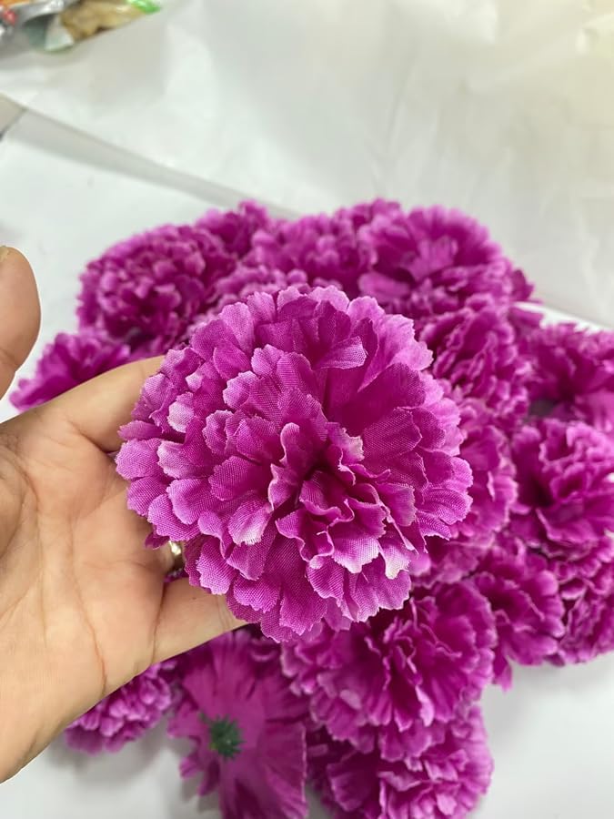 Miniatura 2 de Rikyo Juego de 50 cabezas de flores artificiales de seda con tallos, rellenos de jarrón para decoración del hogar, novia, boda, fiesta, cumpleaños,