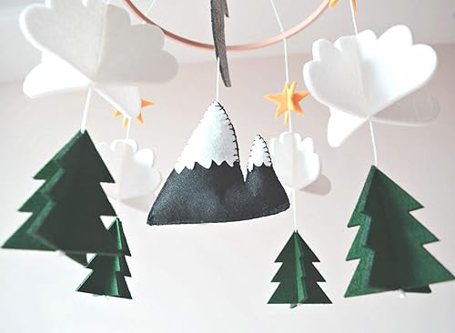Miniatura 2 de Móvil para cuna de bebé (Noche de bosque estrellado, largo perenne) Decoración de guardería móvil de techo para niños y niñas - Accesorios para cuna