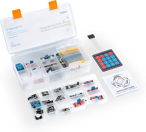 ELEGOO Upgraded 37 in 1 Sensor Modules Kit with Tutorial Compatible with Arduino IDE UNO R3 MEGA Nano