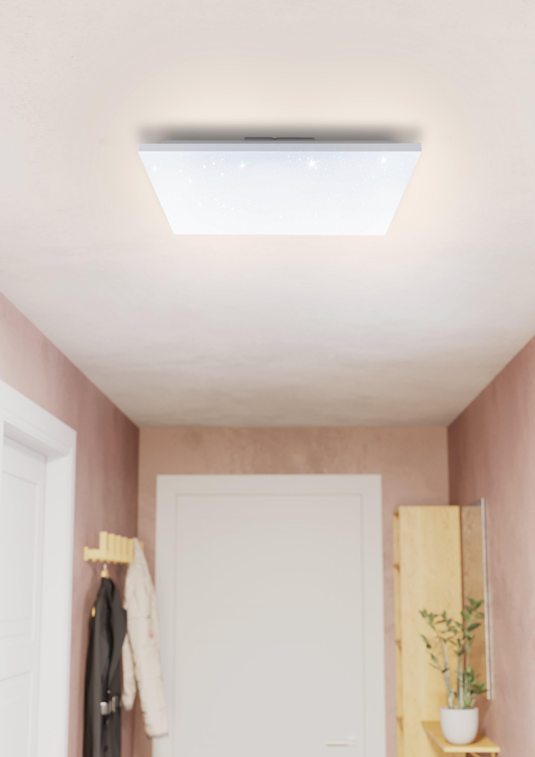 EGLO LED Panel Calemar-S, quadratische Deckenlampe mit Kristall-Effekt