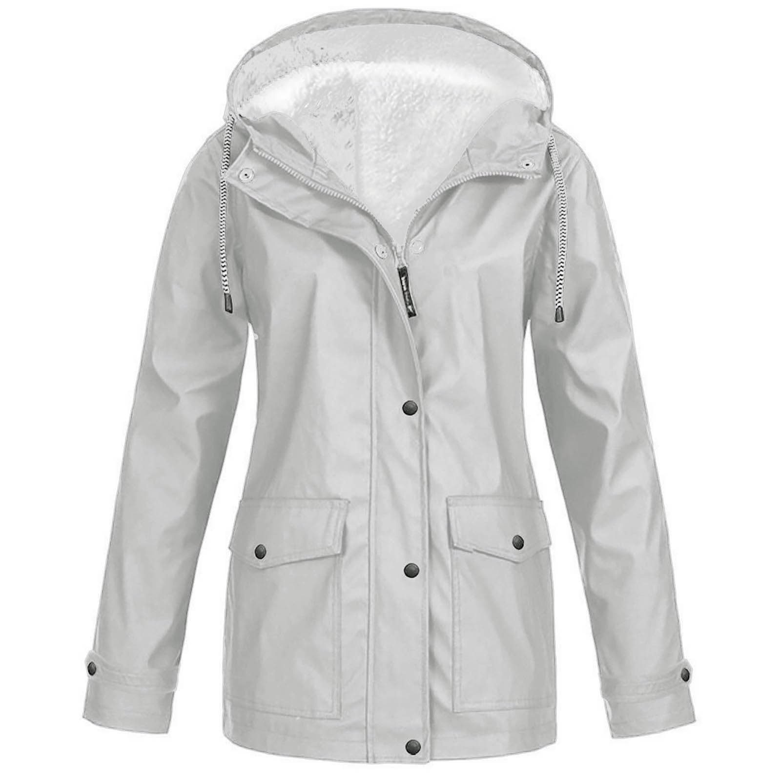 Poncho para La Lluvia-Chaqueta Polar De Invierno para Mujer, Ropa para Senderismo Al Aire Libre, Chaqueta con Capucha, Chaqueta RíGida Ropas Baratas Mujer Invierno